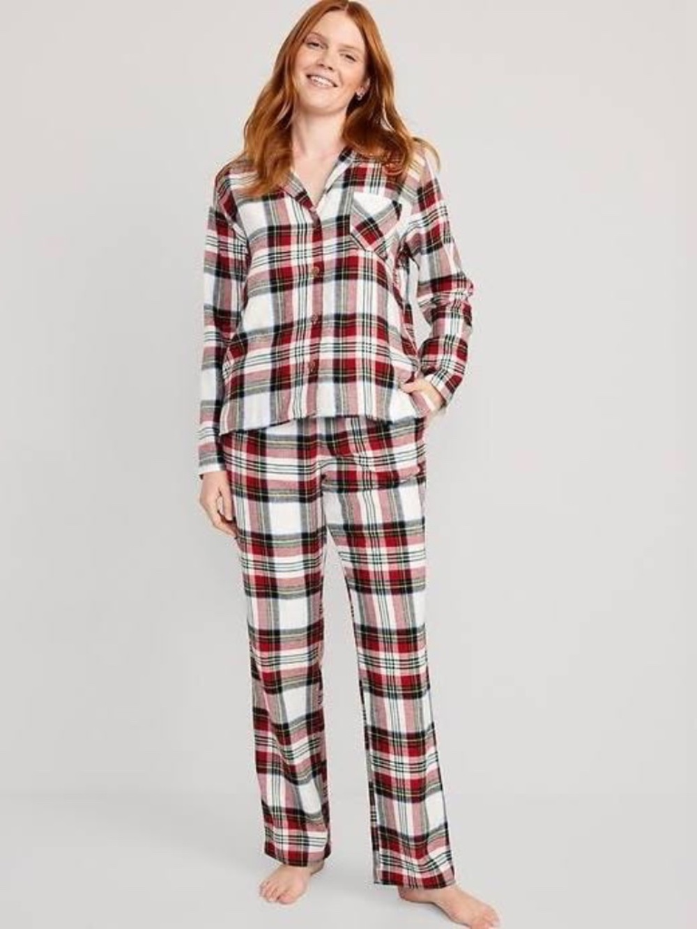 Old Navy Tartan Plaid Matching Flannel Pajama Set